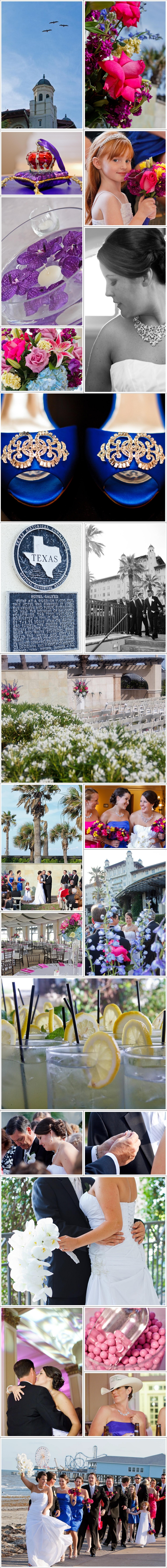 Galveston Wedding Photographer, beach, historic hotel, Hotel Galvez and Spa, Wyndham, outdoor ceremony, sunset ceremony, colorful, seawall, Pleasure Pier, strapless gown, first look, Houston Wedding Photographer