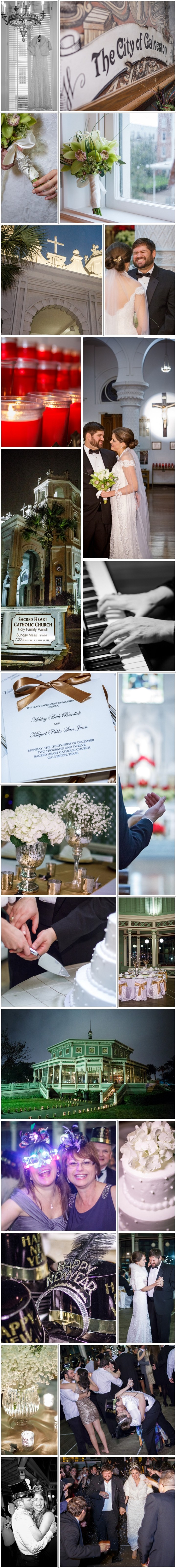 Galveston Wedding Photographer, Rehearsal Dinner, Galveston Railroad Musuem, Sacred Heart Cathedral, New Year's Eve, Garten Verein, Trolley, Rain, Black Tile, Galveston Historical Foundation, C. Baron Photography
