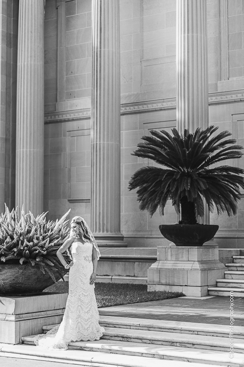 C. Baron Photography, Houston Wedding Photographer, Museum District, Hotel ZaZa, Museum of Fine Arts Houston, MFA, strapless, spring, elegant, classic, traditional, columns