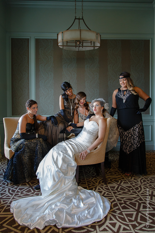 C. Baron Photography, Houston Wedding Photography, Majestic Metro, downtown Houston, gold, Gatsby, bride, groom, 20's, Hotel Icon, old movie theater, royals royce, feathers, beads