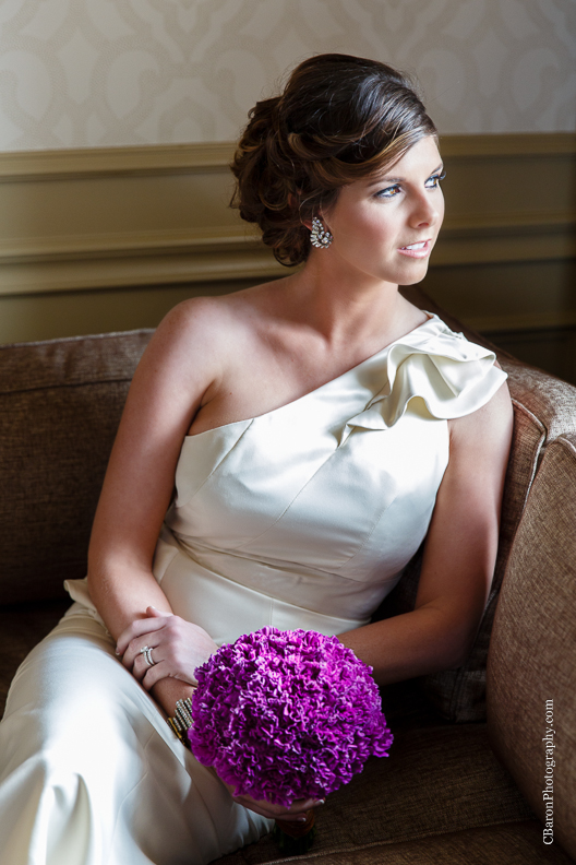 C. Baron Photography, Houston Wedding Photographer, Hotel Icon, downtown, Damsel White Label, one shoulder wedding dress, neoclassical, lux, modern, purple, chandeliers, penthouse, the Den