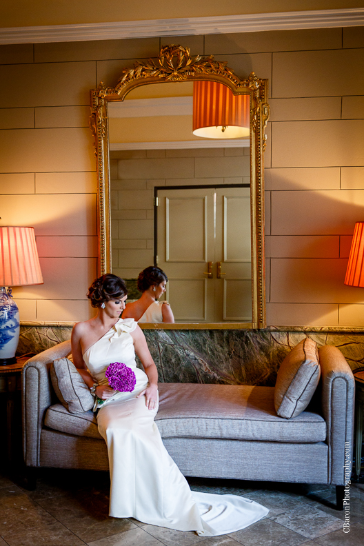 C. Baron Photography, Houston Wedding Photographer, Hotel Icon, downtown, Damsel White Label, one shoulder wedding dress, neoclassical, lux, modern, purple, chandeliers, penthouse, the Den