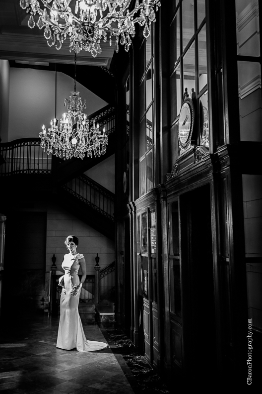 C. Baron Photography, Houston Wedding Photographer, Hotel Icon, downtown, Damsel White Label, one shoulder wedding dress, neoclassical, lux, modern, purple, chandeliers, penthouse, the Den
