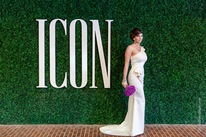 C. Baron Photography, Houston Wedding Photographer, Hotel Icon, downtown, Damsel White Label, one shoulder wedding dress, neoclassical, lux, modern, purple, chandeliers, penthouse, the Den