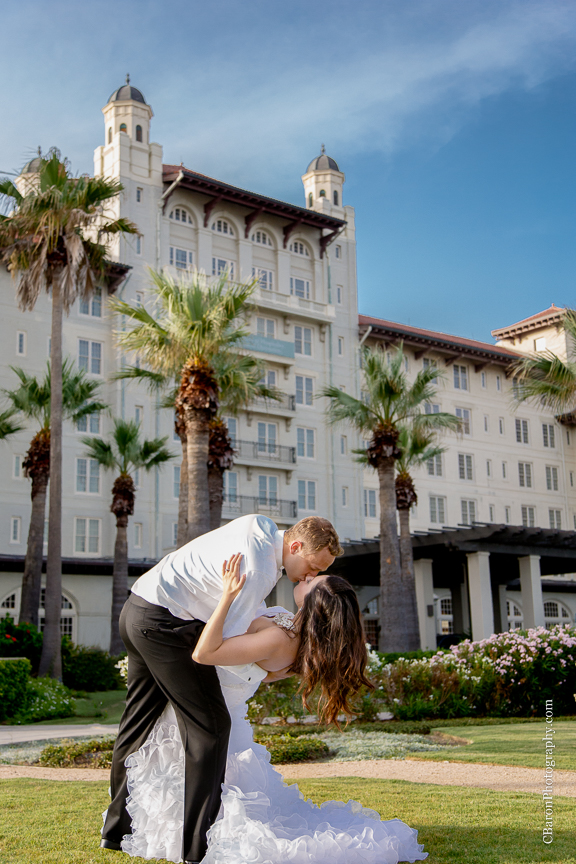 C. Baron Photography, Galveston Wedding Photographer, Hotel Galvez and Spa, beach, black, white, bride, groom, couple, Centennial Lawn, Music Hall, Downtown Blooms, Pleasure Pier, seawall, birds, sparklers, fit and flair gown, ruffles, June