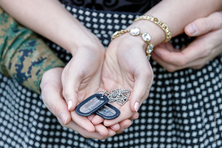 C. Baron Photography, Houston Engagement Photographer, park, boarder collie, dog, US Marine Corp, US Marines, utility uniform, fatigues, cap, trees, winter, ID tag