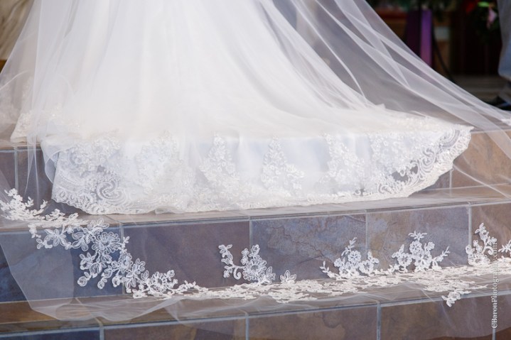 C. Baron Photography, Houston Wedding Photographer, Notre Dame Catholic Church, blush, bride, groom, couple, confetti cannons, confetti poppers, gold, stained glass, cathedral veil, Vietnamese, chandelier, sparklers, South Asian
