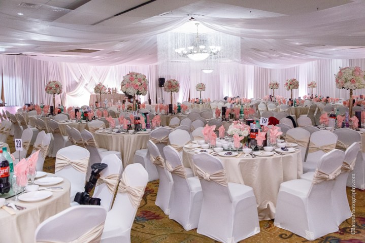 C. Baron Photography, Houston Wedding Photographer, Notre Dame Catholic Church, blush, bride, groom, couple, confetti cannons, confetti poppers, gold, stained glass, cathedral veil, Vietnamese, chandelier, sparklers, South Asian