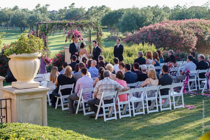 C. Baron Photography, Houston Wedding Photographer, Royal Oaks Country Club, Winnie Couture, spring, gold, groom, May, outdoor wedding, pink, purple, Royals Royce, wine, golf course, fit and flare gown, wine corks, first look, birdcage veil, bride, Texas