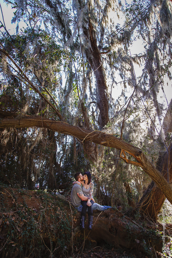 C. Baron Photography, Houston Wedding Photographer, Brazos Bend State Park, Engagement, Texas, Needville, Richmond, tattoos, trees, Live Oaks, lake, spanish moss, nature, sunset