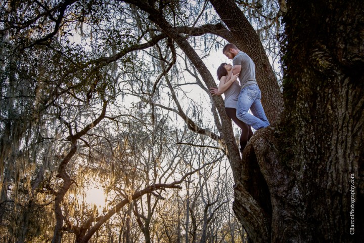 C. Baron Photography, Houston Wedding Photographer, Brazos Bend State Park, Engagement, Texas, Needville, Richmond, tattoos, trees, Live Oaks, lake, spanish moss, nature, sunset