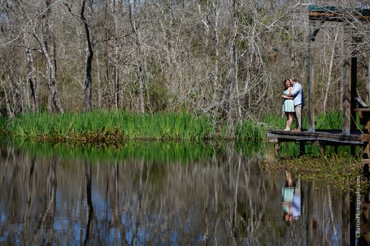 C. Baron Photography, Galveston Engagement Photographer, Houston Engagement Photographer, Clear Lake, afternoon, Armand Bayou Nature Center, nature, sunny, trees, pier, lake, turtles, couple