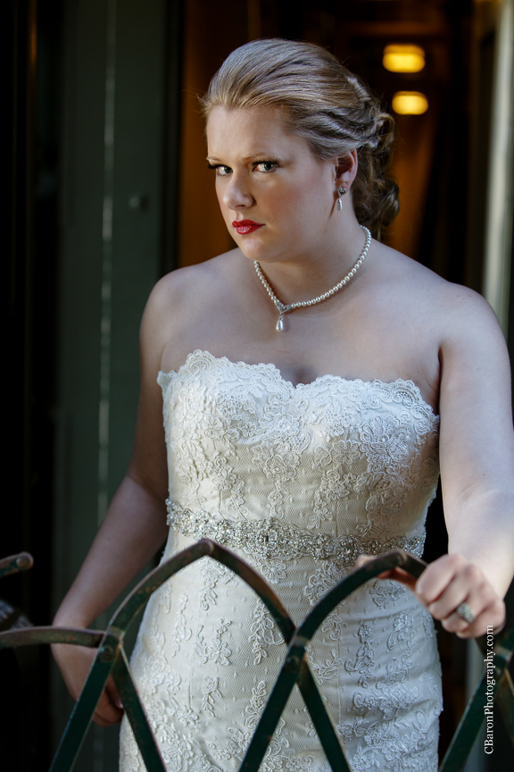 C. Baron Photography, bridals, formals, Galveston Railroad Museum, Galveston Wedding Photographer, Houston Wedding Photographer, trains, bouquet, Island Flowers, strapless, lace, lilies, orchids, Whittington Bridals, railroad car, veil