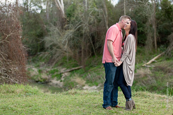 C. Baron Photography, Houston Wedding Photographer, Cypress, Cypress Wedding Photographer, couple, engagement, outdoors, trees, park, path, sunset