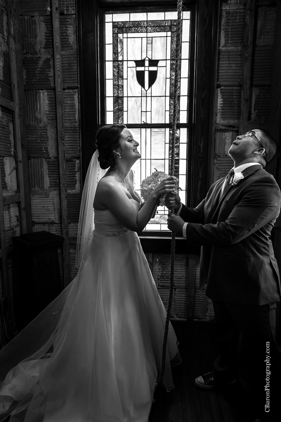 C. Baron Photography, Christ Chapel, Aston Villa, Galveston Wedding Photographer, Houston Wedding Photographer, Galveston Historical Foundation, Four Points by Sheraton, roses, hydrangeas, white, blue, bride, groom, couple, veil, church bell, chandelier, La Kings, strapless gown, Justin Alexander, March