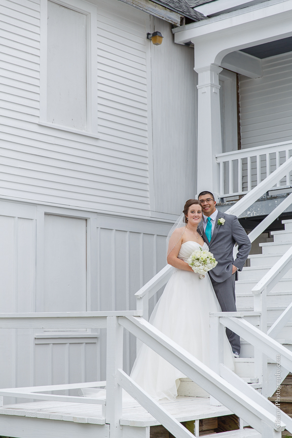 C. Baron Photography, Christ Chapel, Aston Villa, Galveston Wedding Photographer, Houston Wedding Photographer, Galveston Historical Foundation, Four Points by Sheraton, roses, hydrangeas, white, blue, bride, groom, couple, veil, church bell, chandelier, La Kings, strapless gown, Justin Alexander, March