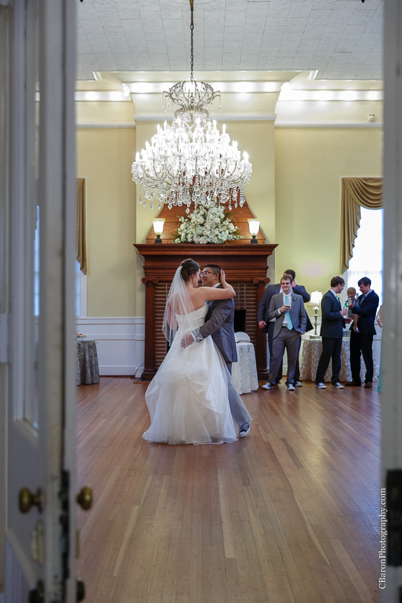 C. Baron Photography, Christ Chapel, Aston Villa, Galveston Wedding Photographer, Houston Wedding Photographer, Galveston Historical Foundation, Four Points by Sheraton, roses, hydrangeas, white, blue, bride, groom, couple, veil, church bell, chandelier, La Kings, strapless gown, Justin Alexander, March