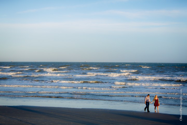 C. Baron Photography, Galveston Engagement Photographer, Houston Engagement Photographer, beach, couple, Galveston, Texas, jetties, surf, waves, sunset