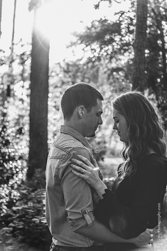 C. Baron Photography; Couple; Houston Engagement Photographer; Houston Wedding Photographer; Nature; Outdoors; Park; Spring; Texas; Woodlands Engagement Photographer; flowers; swamp; 