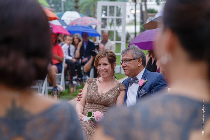 Aggie; Aggie Ring Cake; Astilbe; Ball gown; C. Baron Photography; Gold; Houston Wedding Photographer; Ivory; Live Oak; Oak Tree Manor; Pink; Rainy; Spring; Strapless; Texas; Umbrellas; Vintage; Wedding; Woodlands Wedding Photographer; ceremony; cord ceremony; outdoor; reception; roses; 