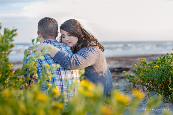Beach; C. Baron Photography; Engagement; Fireman; Galveston Engagement; Galveston Wedding; Houston Wedding Photographer; Sunset; The Strand; jetties; surf; water;
