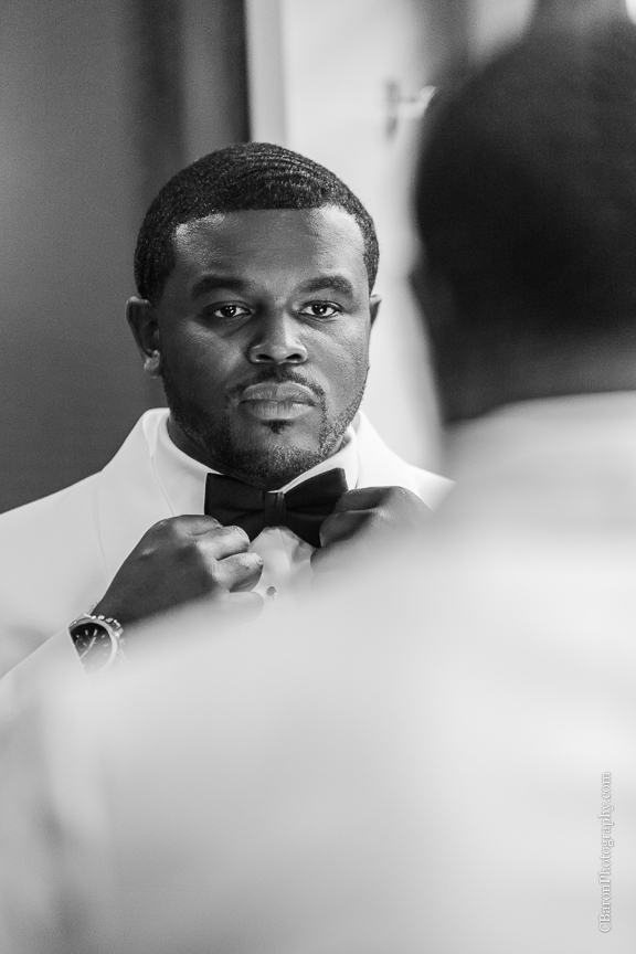 Baby's breath; Black Tie; Blush gown; Brooch Bouquet; Brooch Boutin boutonnière; C. Baron Photography; Clutch purse; Downtown Houston; Evening; First look. Spring; Houston Wedding PHotographer; Swanky Photobooth; Texas; The Sam Houston Hotel; Veranda; blush; strapless;