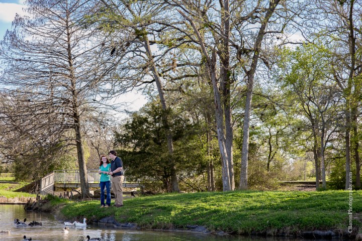 Aggies; C. Baron Photography; Campus; Century Tree; College Station; College Station Engagement; College Station Wedding Photographer; Couple; Dixie Chicken; Houston Wedding Photographer; Northgate; Park; Spring; Texas; Texas A&M; bottle cap Alley; ducks; nature; 
