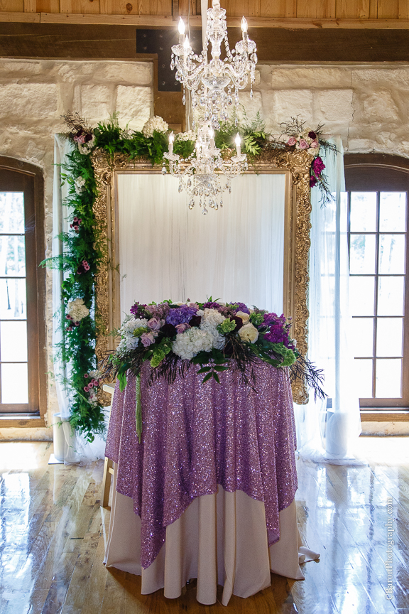 Bride; Couple; Cystal Springs; Groom; Houston Wedding Photographer; Magnolia; Purple; Springs Events; Texas; Wedding; Woodlands Wedding PHotographer; candles; crystal chandeliers; elegant; lavendar; lilac; outdoor ceremony;