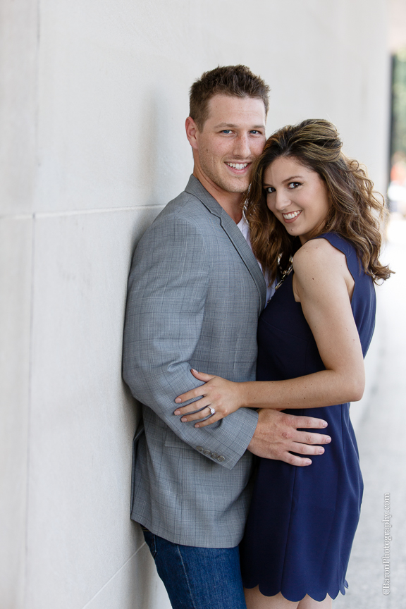 C. Baron Photography; Columns; Couple; Dressy; Engagement session; Houston Engagement Photographer; Houton; Museum District; Summer; Texas; 