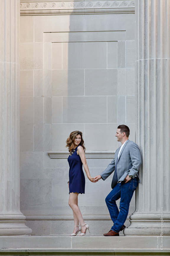 C. Baron Photography; Columns; Couple; Dressy; Engagement session; Houston Engagement Photographer; Houton; Museum District; Summer; Texas; 
