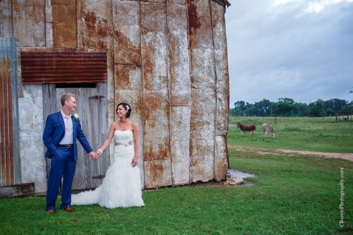 Bed & Breakfast; Brenham Wedding Photographer; C. Baron Photography; Country; Country Chic; Elopement; Gazebo; Homestead; Houston wedding PHotographer; Murski's; Old barn; Rustic; Shabby Chic; Vintage; blush; farm; lace; pink; rain; strapless gown; 