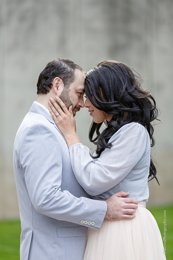 Architecture; Azaleas; C. Baron Photography; Couple; Dress; Engagement Photo; Houston; Houston Engagement Photographer; Houston Wedding Photographer; Live Oaks; MFA; Museum District; Sculpture; Texas; Tulle skirt;