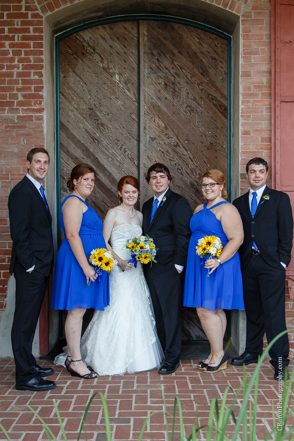 Aggie Photographer; Aggie Wedding; Aggies; Ant Inn; Antique; Blue; Brenham Wedding Photographer; Bride; C. Baron Photography; Corset; Downtown Brenham; First Look; Groom; Historic; Houston Wedding Photographer; Lace gown; Outdoor Ceremony; Strapless; Texas; Texas A&M; The Ant Street Inn; Yellow; gig 'em; summer; sunflowers; wedding; 