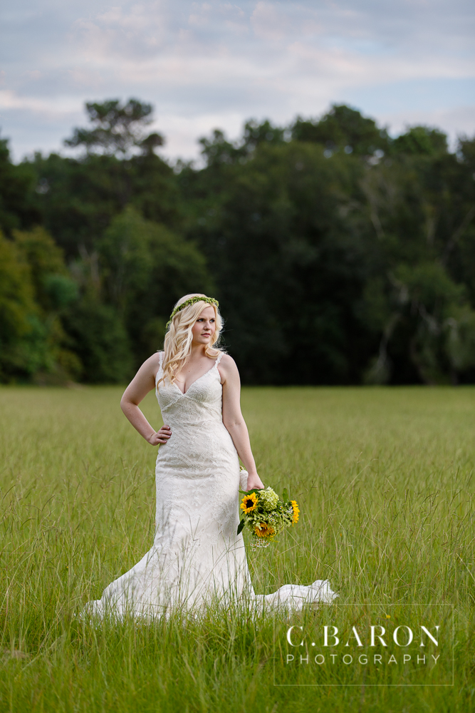 C. Baron Photography; Crown; Crystal Springs; Lace; Natural; Woodlands Wedding Photographer; bridals; sunflowers; 