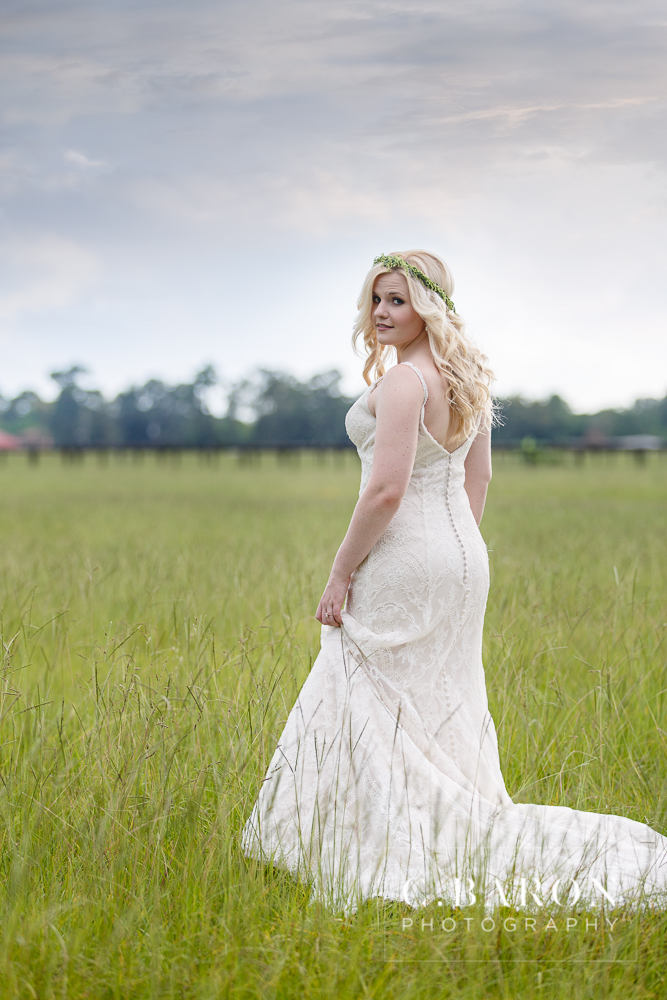 C. Baron Photography; Crown; Crystal Springs; Lace; Natural; Woodlands Wedding Photographer; bridals; sunflowers; 