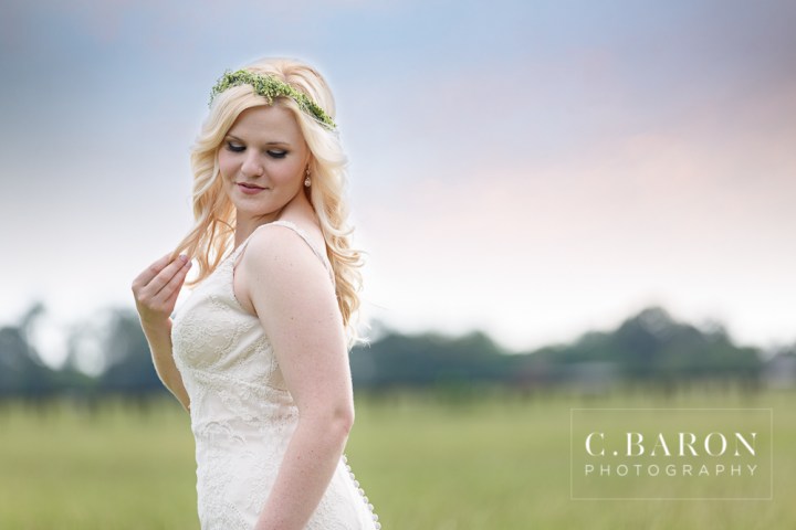 C. Baron Photography; Crown; Crystal Springs; Lace; Natural; Woodlands Wedding Photographer; bridals; sunflowers; 