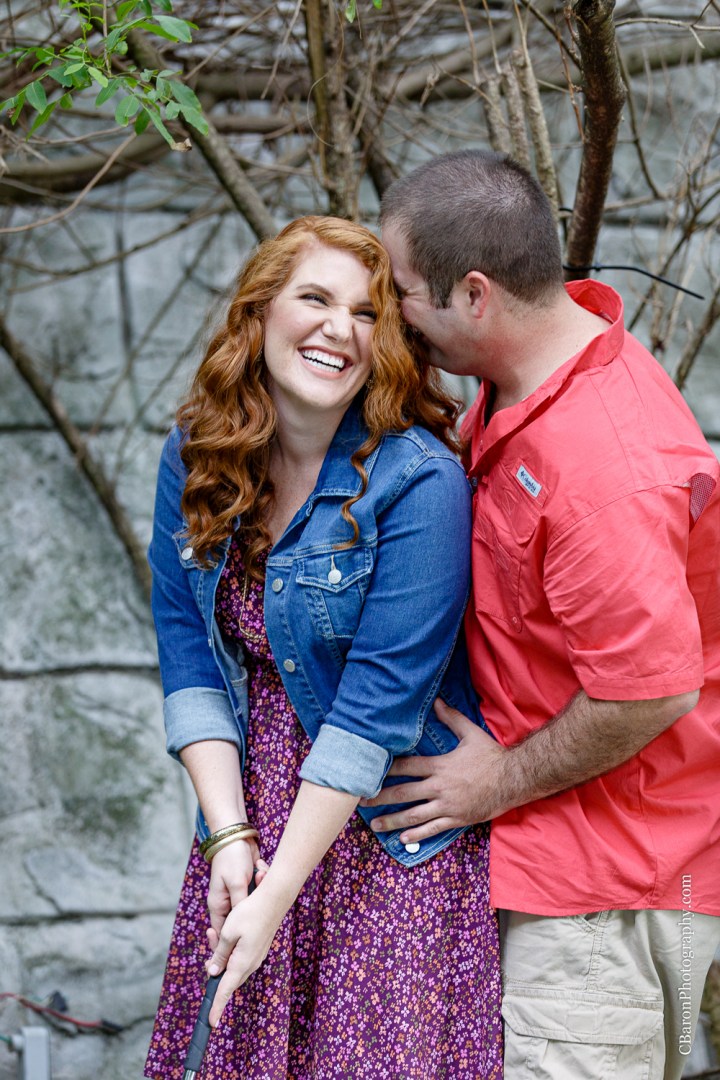 C. Baron Photography; Galveston; Galveston Engagement Photographer; Houston Wedding PHotographer; Jean Jacket; Texas; couple; engagement session; mini-golf; outdoors; putt-putt; summer; tree; 