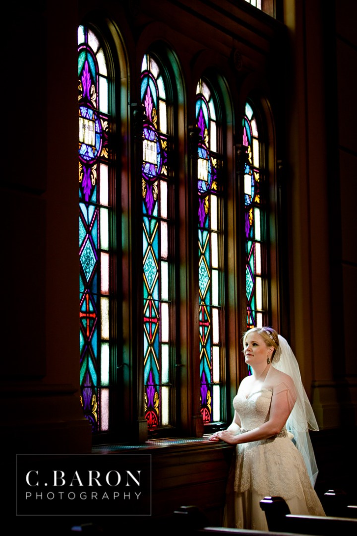 Aggies; Bridals; C. Baron Photography; Houston; Houston Wedding Photographer; Maroon shoes; South Main Baptist church; Texas; old church; stained glass; 