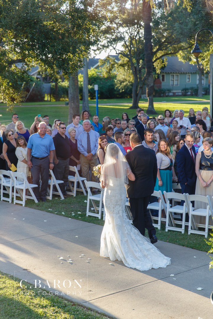 Austin Wedding Photographer; Beaumont Wedding Photographer; C. Baron photography; College Station wedding Photographer; Conroe Wedding Photograher; Fall; Galveston HIstorical Foundation; Galveston Wedding Photographer; Garten Verein; Historical; Houston Wedding Photographer; Mint green; Outdoor Ceremony; Woodlands Wedding Photographer; beachy; dusty miller; peach roses; sea shells; sunset;