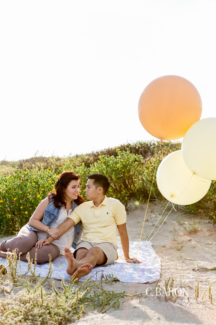 2013; Balloons; Beach; Couple; Engagement; Estuary; Galveston; Houston wedding photographer; October; Sand Dune; Sunset; banner; burlap; c. Baron Photography; diy; quilt; the strand;