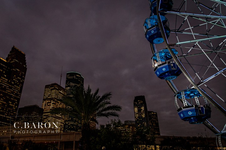 Ballroom; Bridals; C. Baron PHotography; Downtown Aquarium; Fish; Formals; Houston Bridals Photographer; beaded cape; carousel; downtown skyline; ferris wheel; merry-go-round;