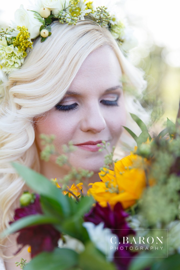 Austin Wedding Photographer, Beaumont wedding Photographer, C. Baron Photography, College Station wedding Photographer, Conroe Wedding Photograher, Crystal Springs, first look, flower crown, Galveston Wedding Photographer, Houston wedding Photographer, lace dress, Magnolia, mismatched china, Naked wedding cake, Outdoor Ceremony, Reception, sunflowers, sunset, Texas, Unfrosted cake, Woodlands Wedding Photographer