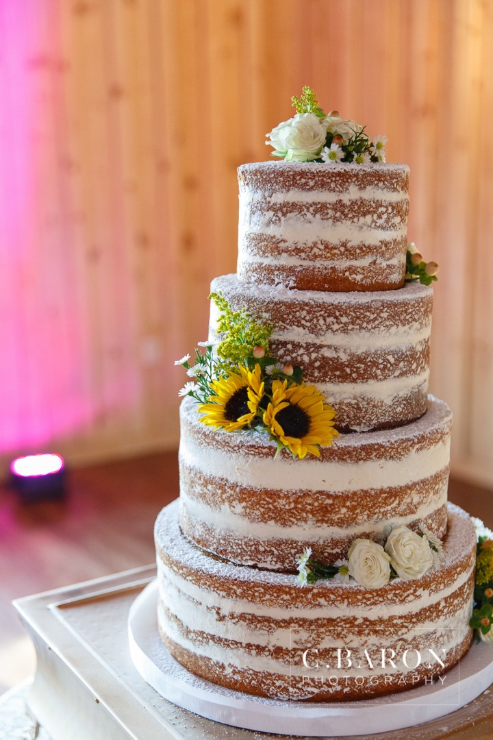 Austin Wedding Photographer, Beaumont wedding Photographer, C. Baron Photography, College Station wedding Photographer, Conroe Wedding Photograher, Crystal Springs, first look, flower crown, Galveston Wedding Photographer, Houston wedding Photographer, lace dress, Magnolia, mismatched china, Naked wedding cake, Outdoor Ceremony, Reception, sunflowers, sunset, Texas, Unfrosted cake, Woodlands Wedding Photographer