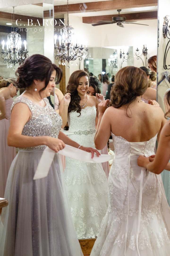 Austin Wedding Photographer; Beaumont wedding Photographer; Brookshire; C. Baron Photography; College Station wedding Photographer; Conroe Wedding Photograher; Dad First look; Galveston Wedding Photographer; Gold; Groom; Houston wedding Photographer; Pecan Springs; Strapless Lace Gown; Texas; Wedding; Woodlands Wedding Photographer; blush; bride; hydrangea; tuscany hall;