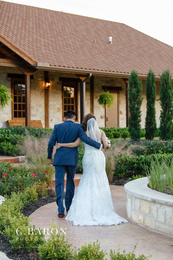 Austin Wedding Photographer; Beaumont wedding Photographer; Brookshire; C. Baron Photography; College Station wedding Photographer; Conroe Wedding Photograher; Dad First look; Galveston Wedding Photographer; Gold; Groom; Houston wedding Photographer; Pecan Springs; Strapless Lace Gown; Texas; Wedding; Woodlands Wedding Photographer; blush; bride; hydrangea; tuscany hall;