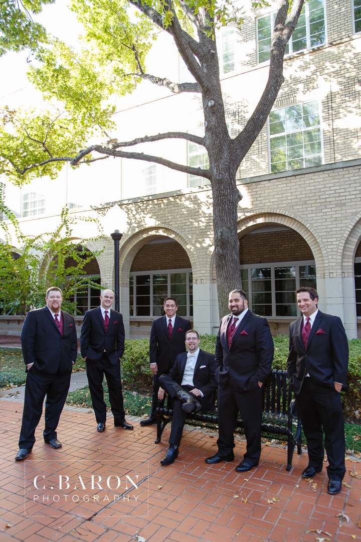 Aggies; Austin Wedding Photographer; Autumn; Beaumont wedding Photographer; C. Baron Photography; Ceremony; College Station wedding Photographer; Conroe Wedding Photograher; Doubletree Hotel; Fall; Galveston Wedding Photographer; Houston wedding Photographer; Maroon & White; Merlot dresses; South Main Baptist church; Texas A&M; Windy Day; Woodlands Wedding Photographer; downtown Houston; event Identity; wedding band;
