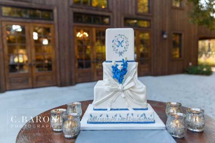 Bluebonnet season is here! These pretty little Texan shades of Blue are lining fields everywhere. We had the pleasure of creating a lovely Bluebonnet inspired shoot with some of our vendor friends at The Carriage House. We had gorgeous weather and it was so nice to get into the springtime weather! Just check out the bluebonnets on the bottom of that dress. Incredible, right? Photography: C. Baron Photography | Venue: The Carriage House Gown: Damsel White Label-Wimberly | Cake: Who made the Cake? Coordinator: Polished Wedding Planning | Makeup and Hair: Lisa Pelayo Makeup and Beauty