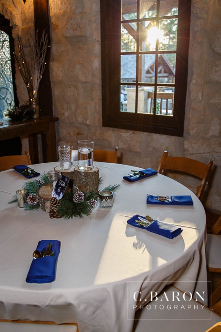 Amber Springs; Austin Wedding Photographer; Beaumont Wedding Photographer; C. Baron PHotography; Christmas; College Station wedding Photographer; Conroe Wedding Photograher; Conroe Wedding Photographer; Galveston Wedding Photographer; Houston Wedding Photographer; Pine cones; Pines; Stonehall; Texas; Winter; Woodlands Wedding Photographer; candlelight; christmas lights; couple; evening; weddings;