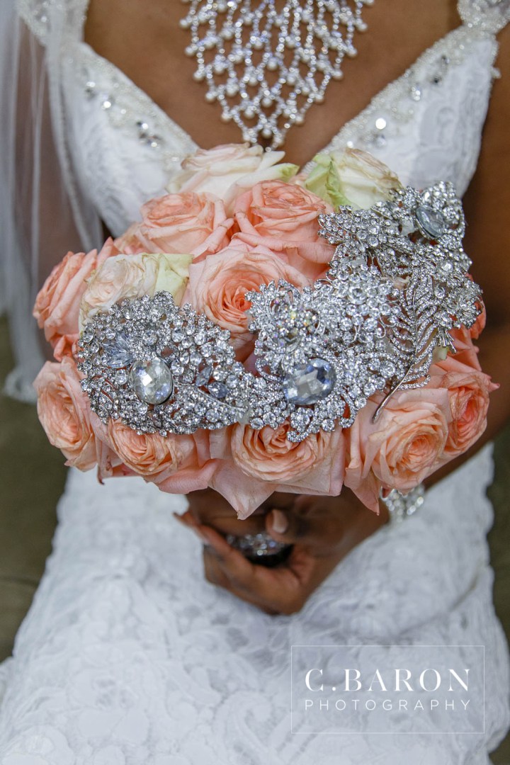 Austin Wedding Photographer; Beaumont wedding Photographer; C. Baron Photography; Catholic mass; College Station wedding Photographer; Conroe Wedding Photograher; Coral; Couple; Galveston Wedding Photographer; Groom; Houston wedding Photographer; Nigerian Wedding; Peach; Pearland; St. Helen's Catholic Church; Texas; The Bougainvilleas; Wedding; Woodlands Wedding Photographer; blush; bride; brooch bouquet; church wedding;