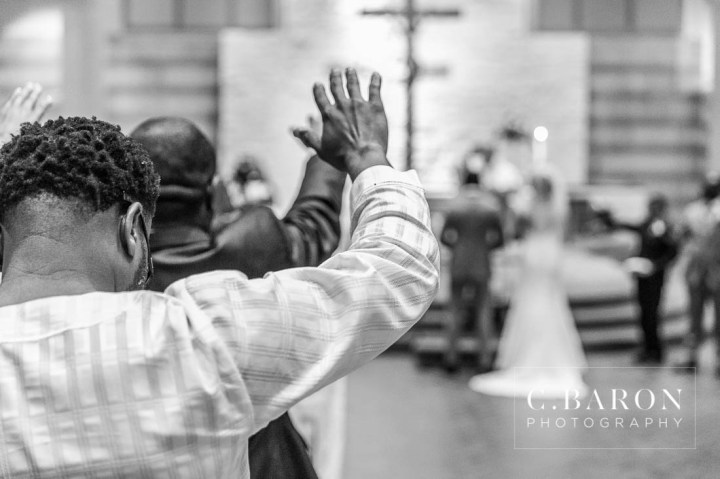 Austin Wedding Photographer; Beaumont wedding Photographer; C. Baron Photography; Catholic mass; College Station wedding Photographer; Conroe Wedding Photograher; Coral; Couple; Galveston Wedding Photographer; Groom; Houston wedding Photographer; Nigerian Wedding; Peach; Pearland; St. Helen's Catholic Church; Texas; The Bougainvilleas; Wedding; Woodlands Wedding Photographer; blush; bride; brooch bouquet; church wedding;